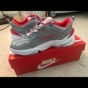 Nike m2k teknos - metallic silver/red NWT